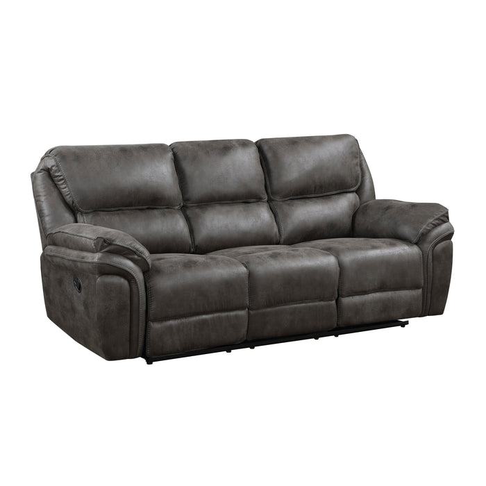 Proctor Gray Microfiber Double Reclining Sofa