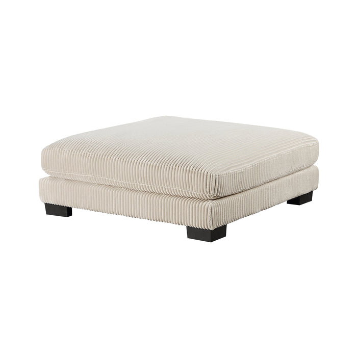 Traverse Beige Corduroy Ottoman