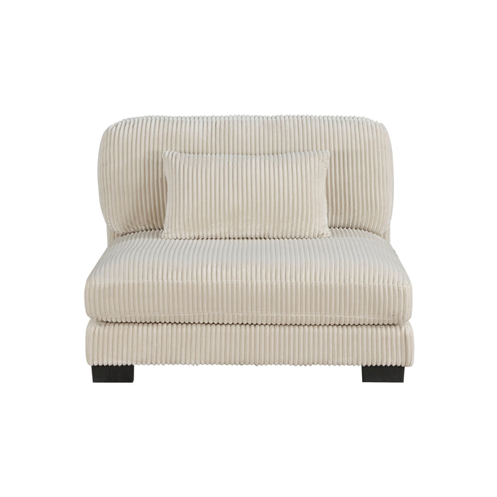 Traverse Beige Corduroy Armless Chair