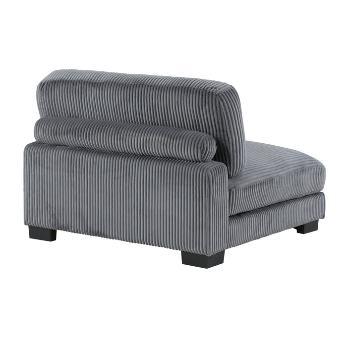 Traverse Gray Corduroy Armless Chair