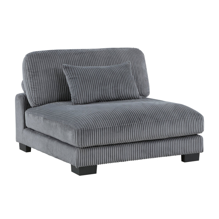 Traverse Gray Corduroy Armless Chair