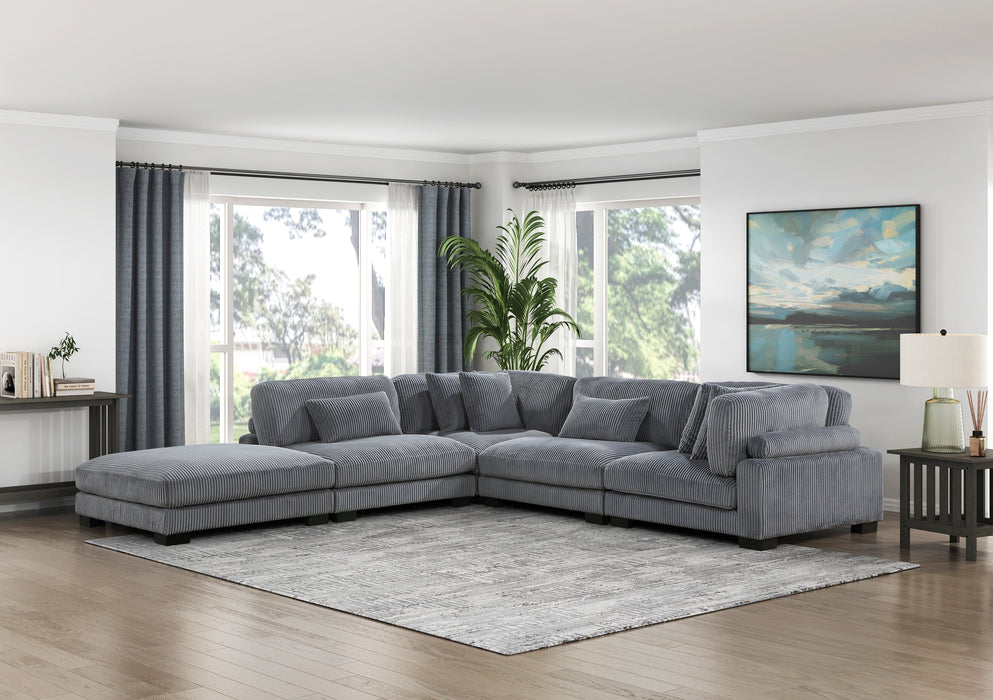 Traverse Gray Corduroy 4-Piece Modular Sectional