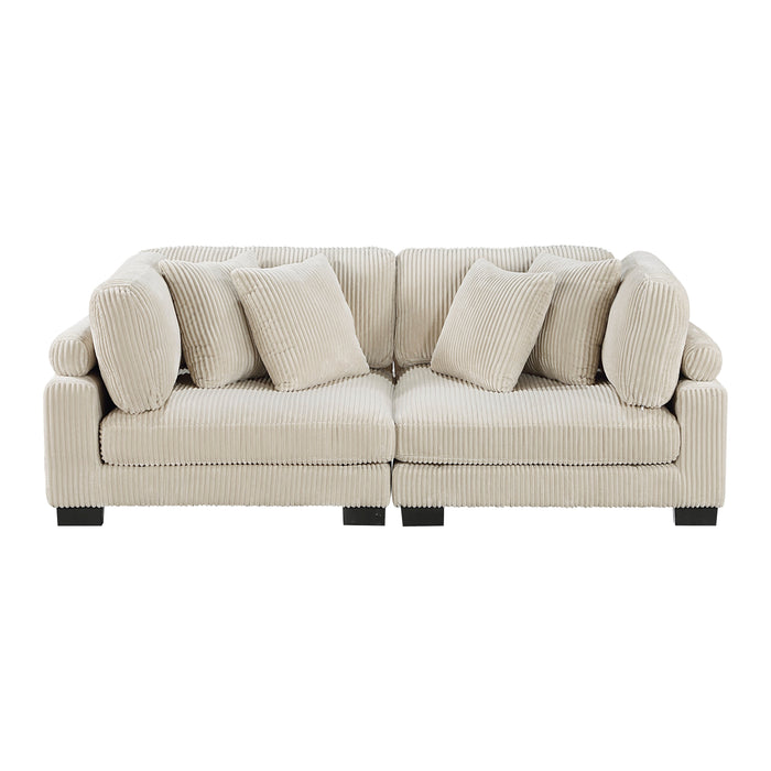 Traverse Beige Corduroy 2-Piece Loveseat