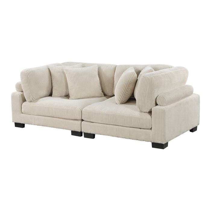 Traverse Beige Corduroy 2-Piece Loveseat