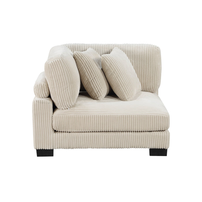 Traverse Beige Corduroy 4-Piece Modular Sectional with Ottoman