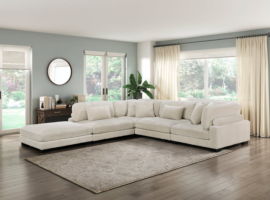 Traverse Beige Corduroy 4-Piece Modular Sectional