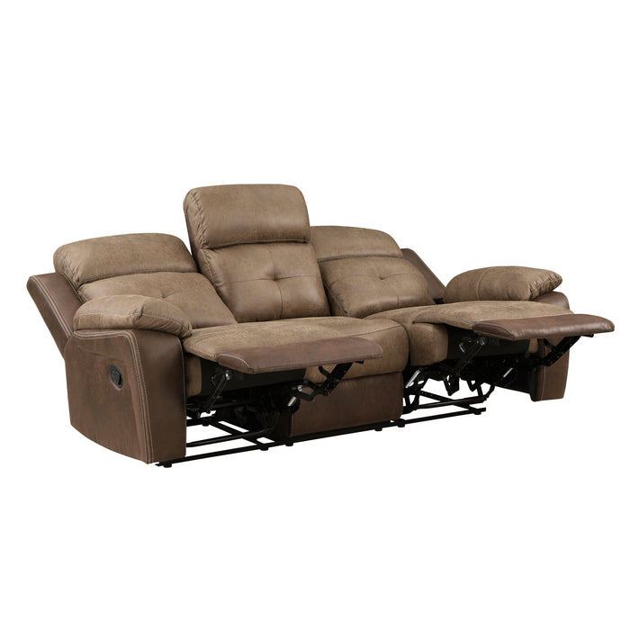 Glendale Brown Microfiber Double Reclining Sofa