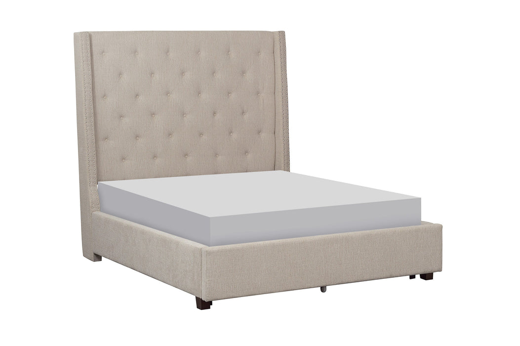 Fairborn Beige King Upholstered Platform Bed