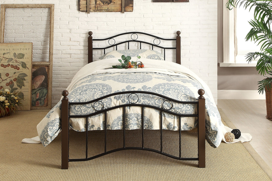 Averny Black/Brown Twin Metal Platform Bed