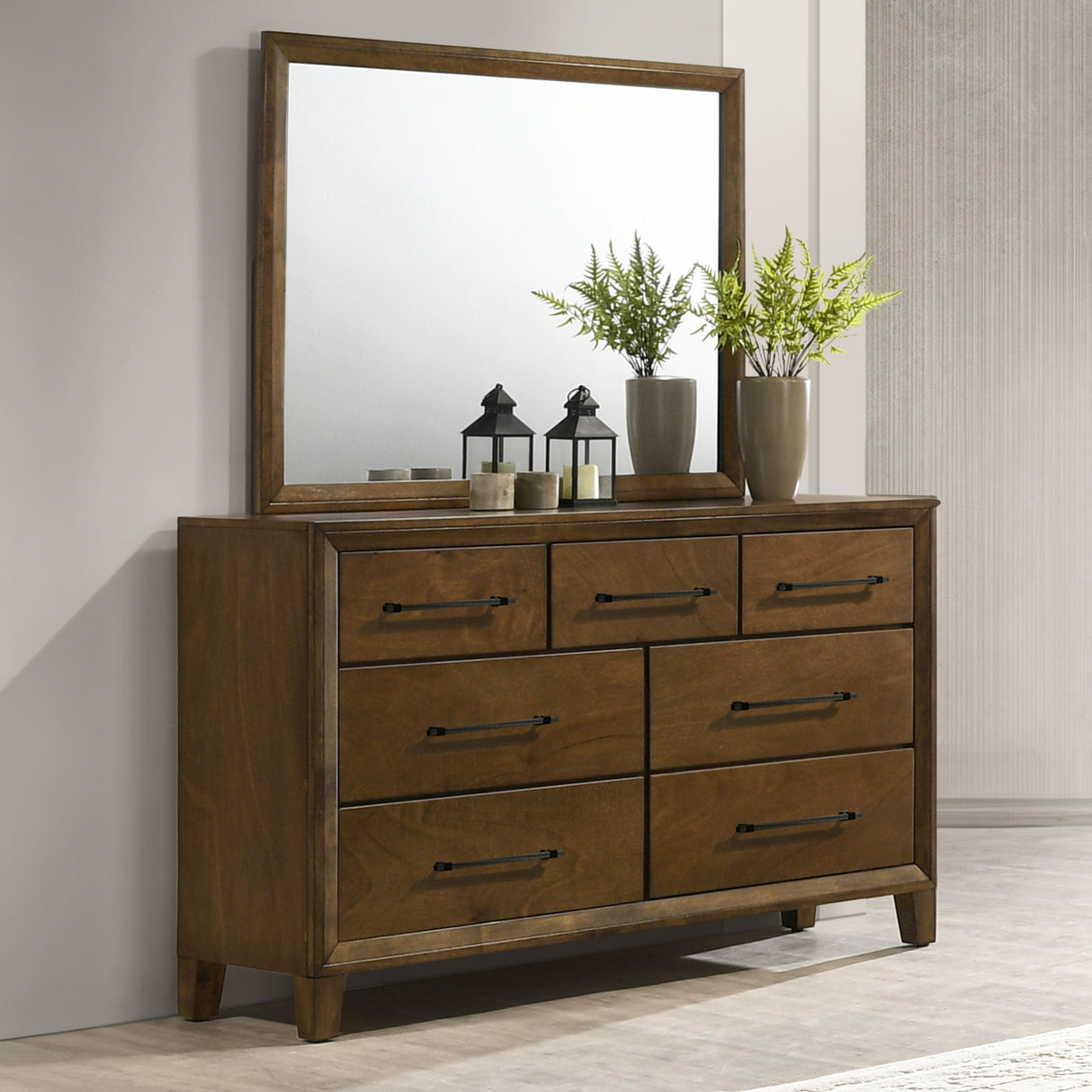 Ballard - Dresser & Mirror - Light Brown