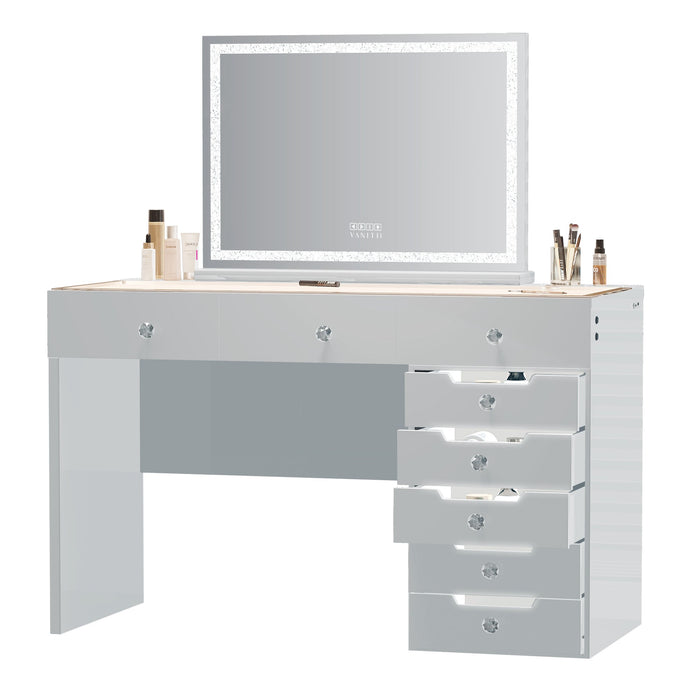 VANITII Diana Vanity Desk - 8 Storage Drawers