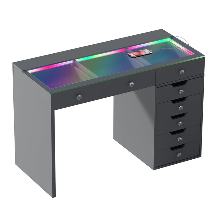 VANITII Diana Vanity Desk - 8 Storage Drawers