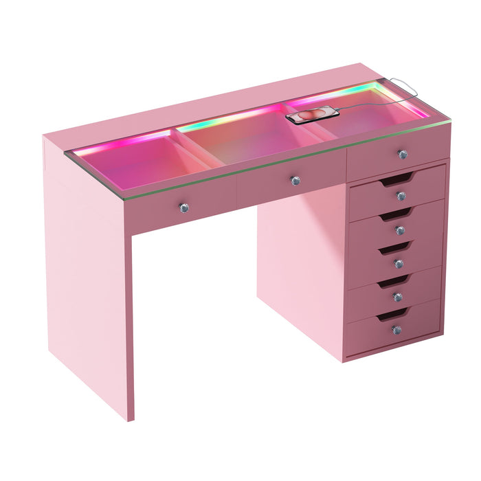 VANITII Diana Vanity Desk - 8 Storage Drawers