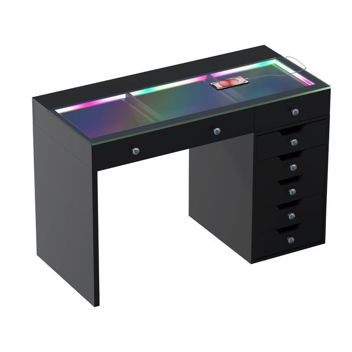 VANITII Diana Vanity Desk - 8 Storage Drawers