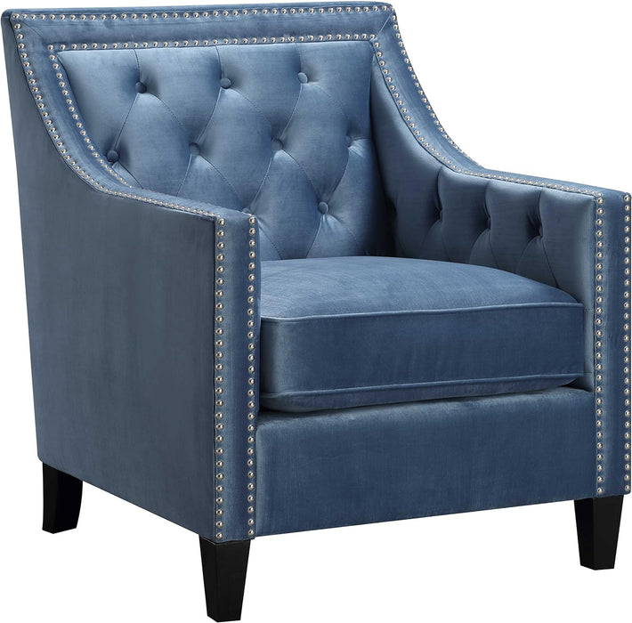 Graziso Blue Velvet Accent Chair