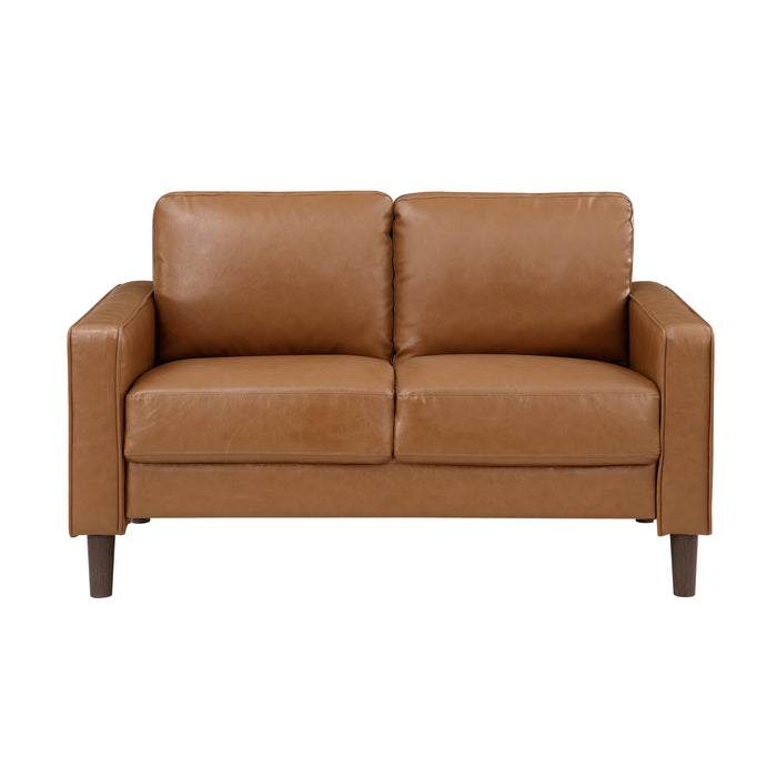 Malcolm Brown Faux Leather Loveseat