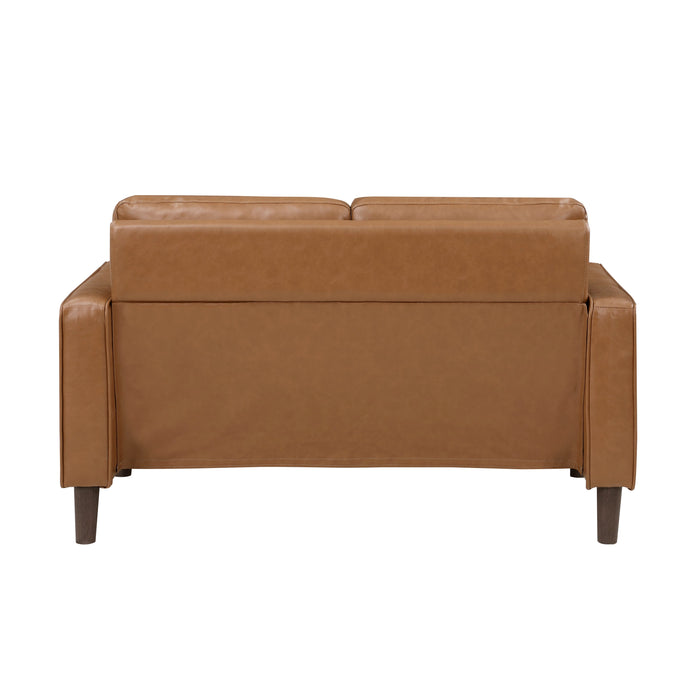 Malcolm Brown Faux Leather Loveseat