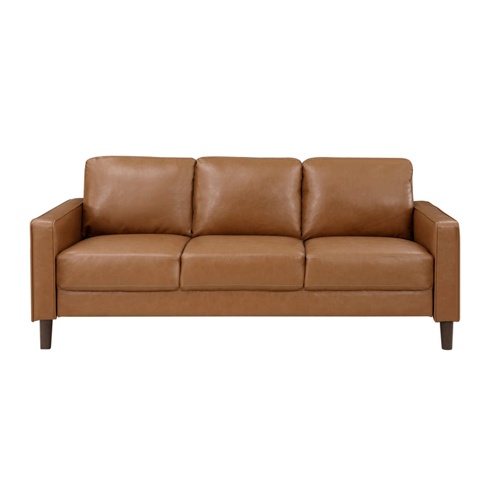 Malcolm Brown Faux Leather Sofa