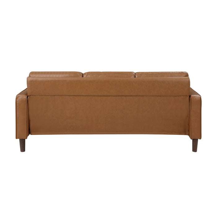 Malcolm Brown Faux Leather Sofa