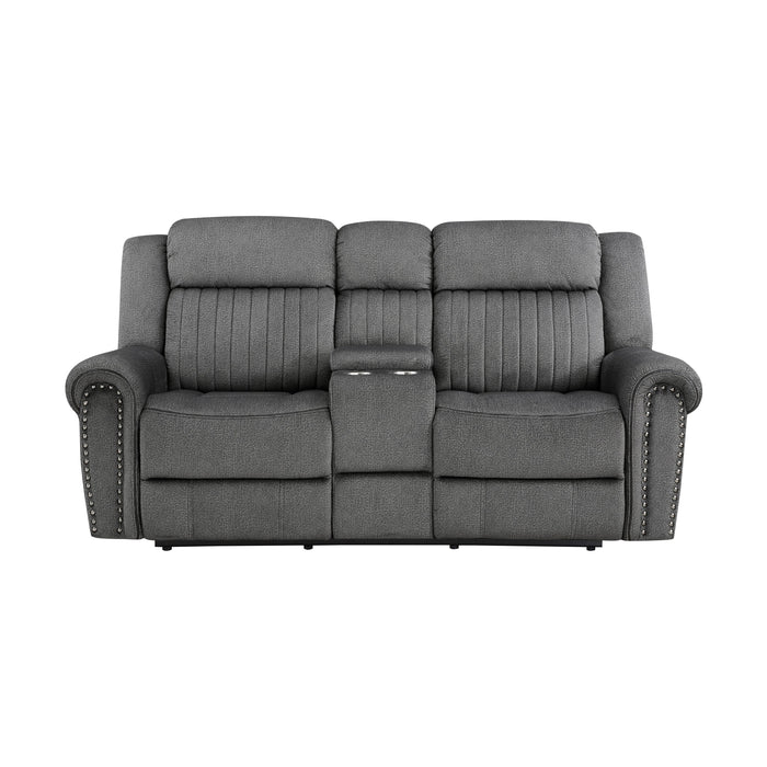 Brennen Charcoal Power Double Reclining Loveseat