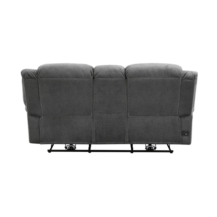 Brennen Charcoal Power Double Reclining Loveseat