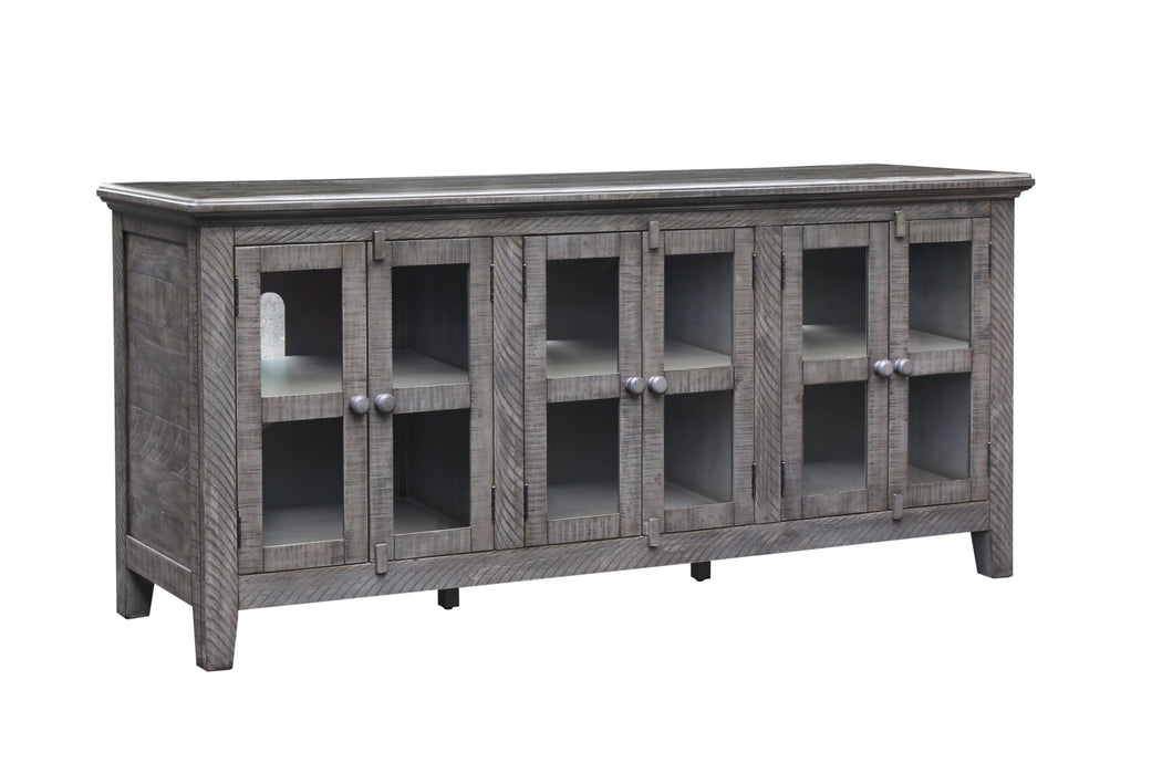 Vilo Home Sarasota 70' Solid Wood Gray TV Stand with Distressed Design