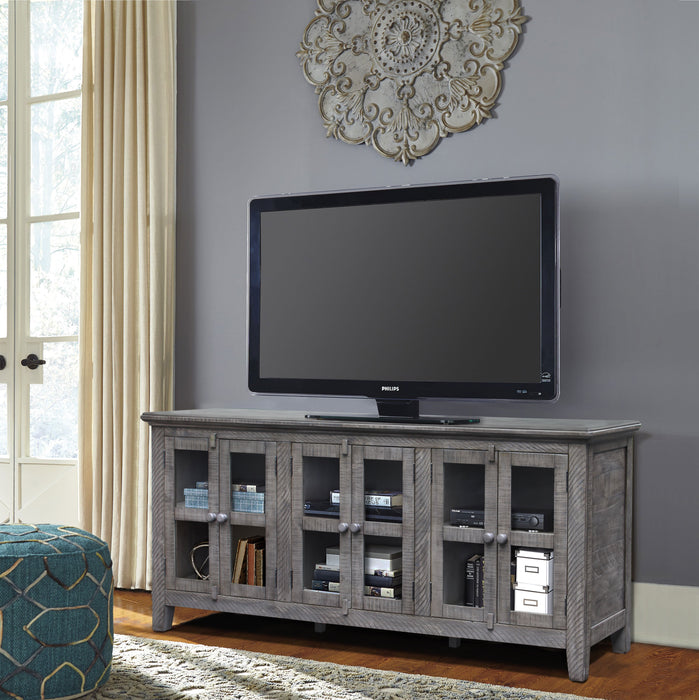 Vilo Home Sarasota 70' Solid Wood Gray TV Stand with Distressed Design