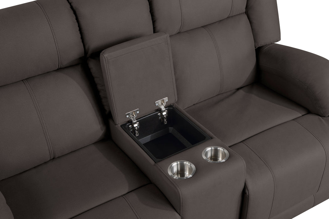 Camryn Chocolate Power Double Reclining Loveseat