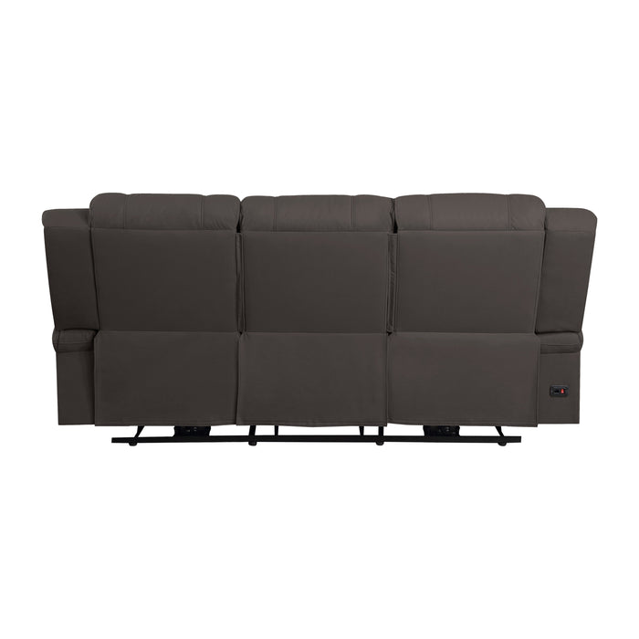 Camryn Chocolate Power Double Reclining Sofa