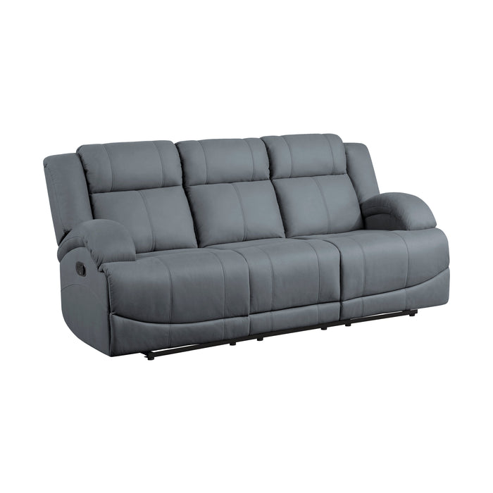 Camryn Graphite Blue Double Reclining Sofa