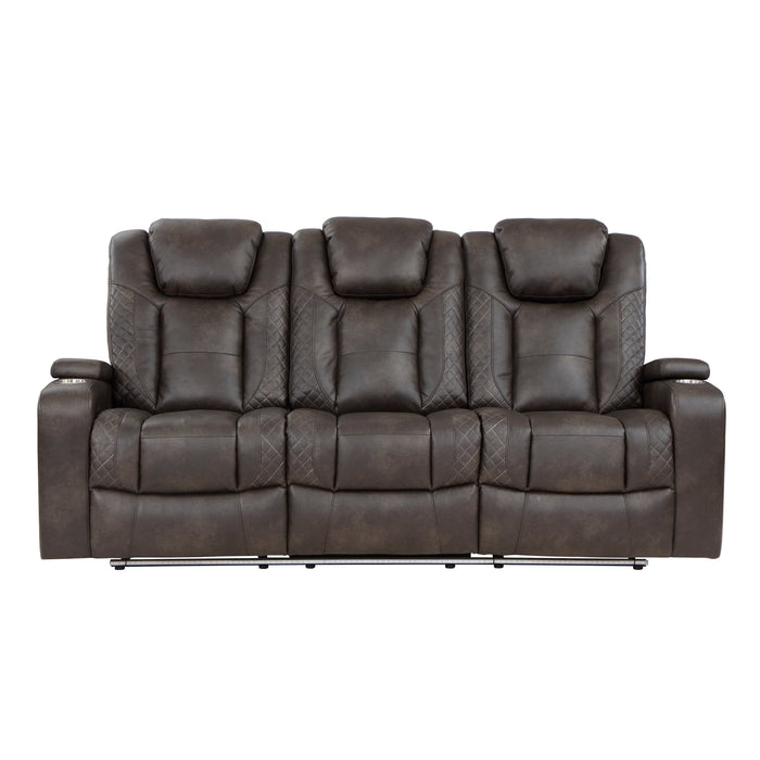 Tabor Dark Brown Power Double Reclining Sofa