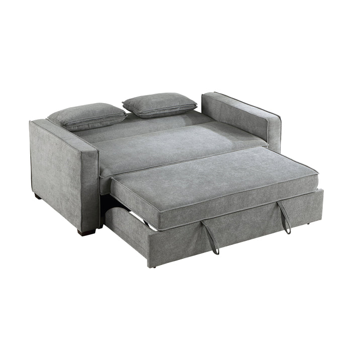 Alta Gray Convertible Studio Sofa with Pull-out Bed