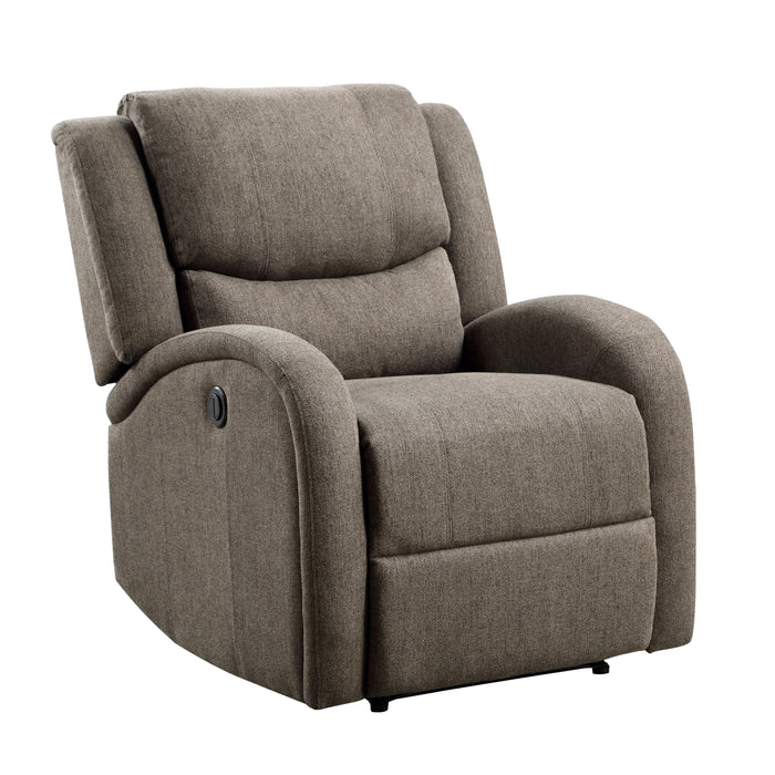 Foxcroft Brown Chenille Power Reclining Chair