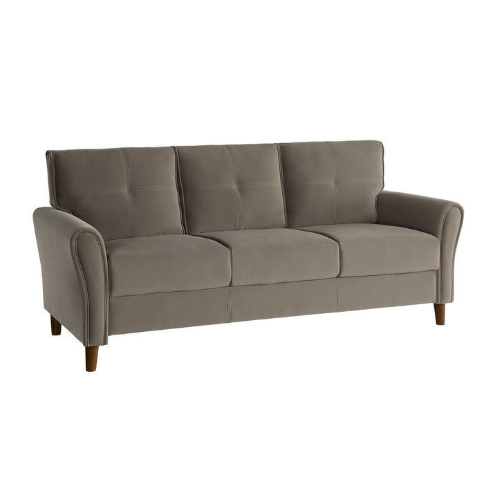 Dunleith Light Brown Velvet Sofa