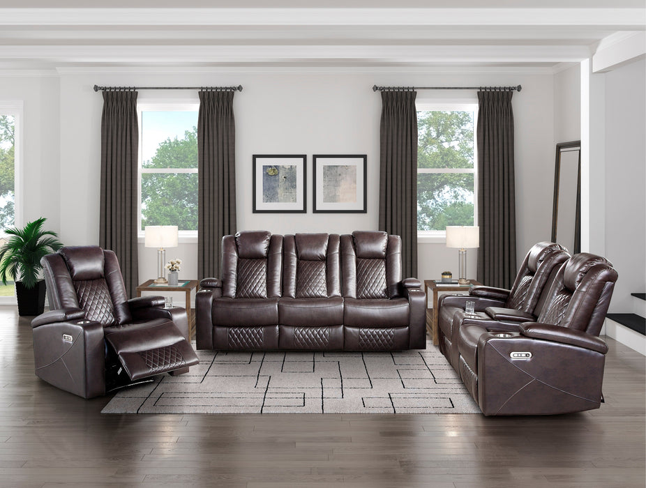 Caelan Dark Brown Power Double Reclining Loveseat