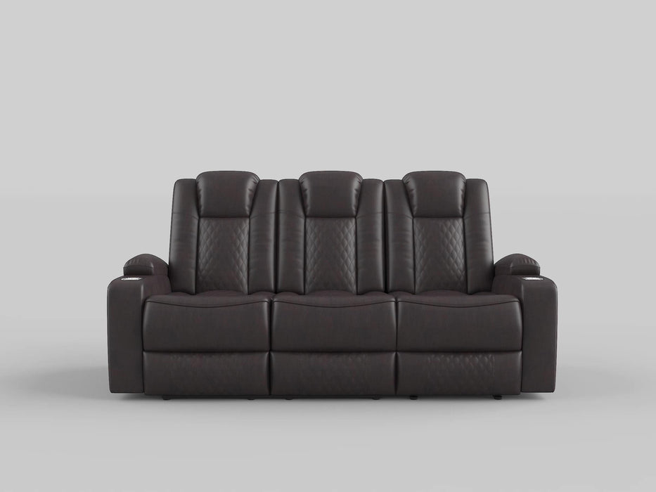 Caelan Dark Brown Power Double Reclining Sofa