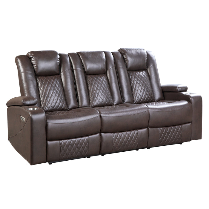 Caelan Dark Brown Power Double Reclining Sofa