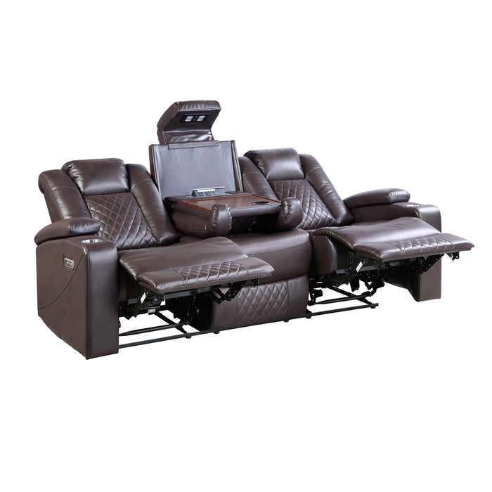 Caelan Dark Brown Power Double Reclining Sofa