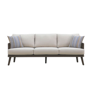 Genova - Patio Sofa With Two Accent Pillows - Gray