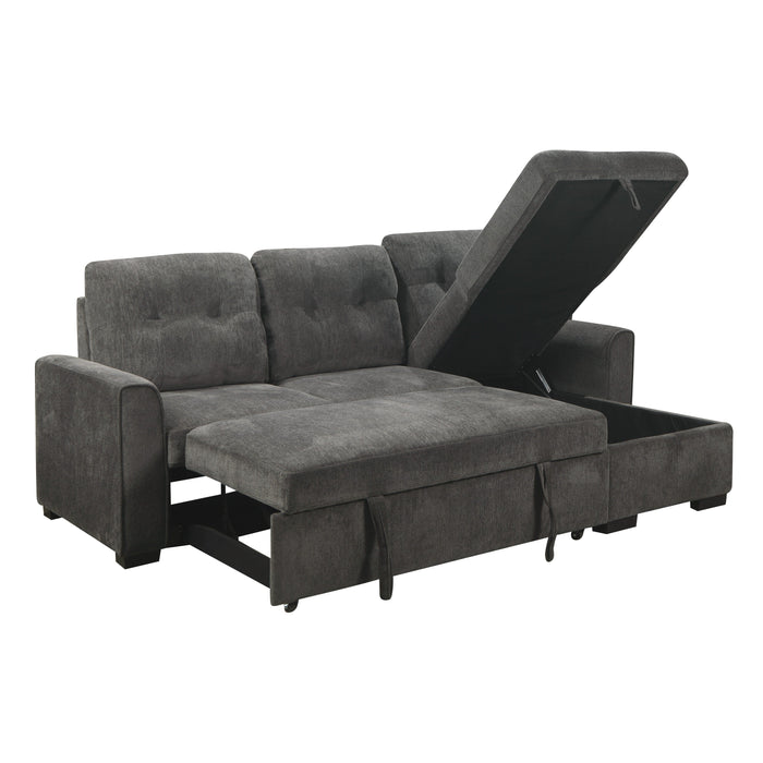 Carolina Dark Gray Reversible Storage Sleeper Sofa Chaise