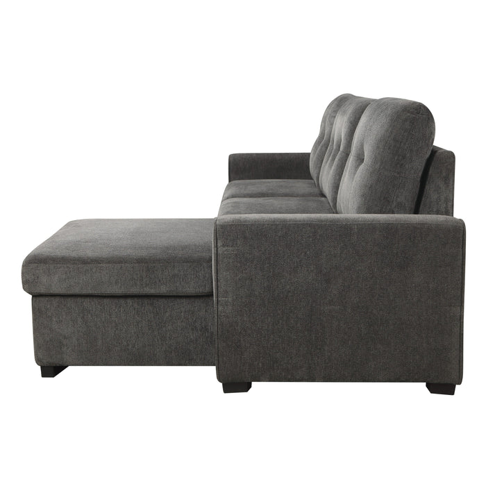 Carolina Dark Gray Reversible Storage Sleeper Sofa Chaise