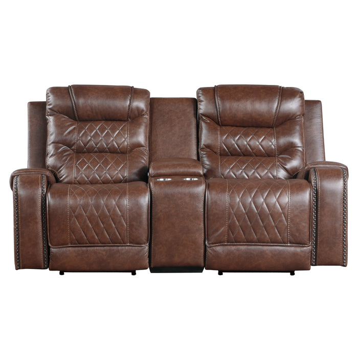 Putnam Brown Power Double Reclining Loveseat