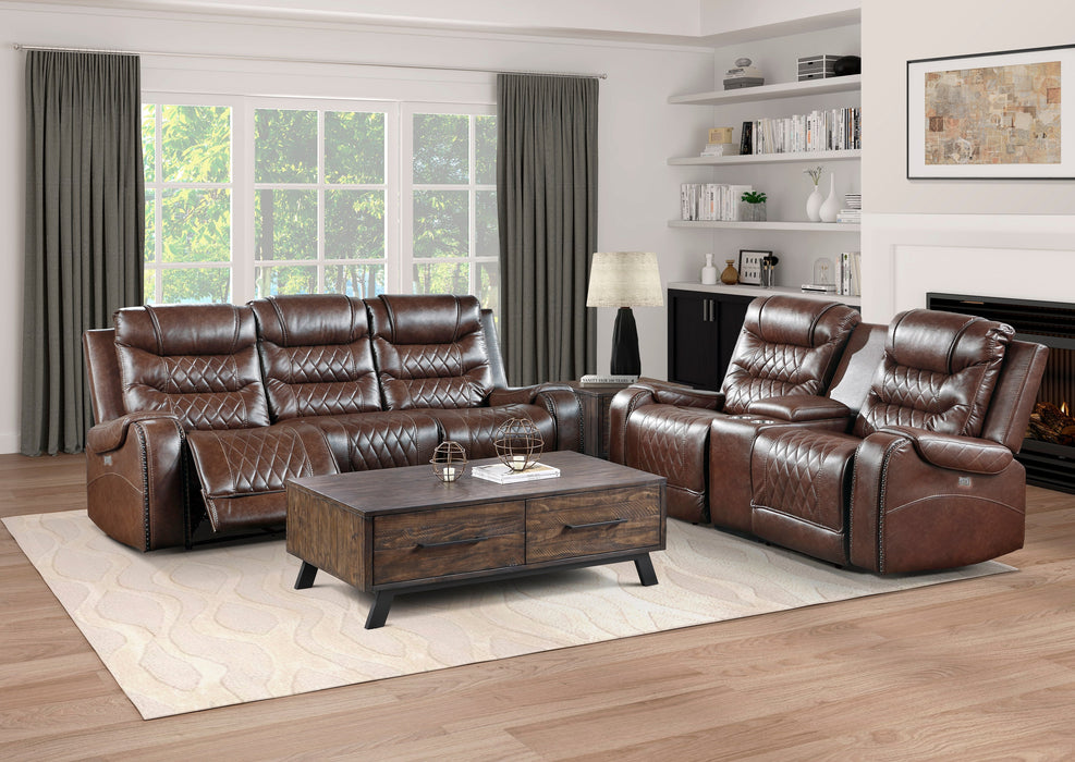 Putnam Brown Power Double Reclining Loveseat