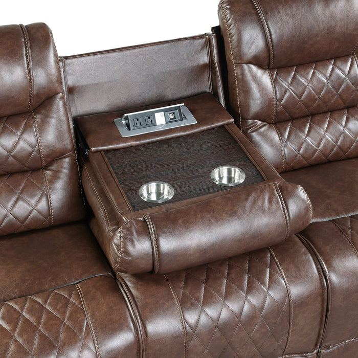 Putnam Brown Power Double Reclining Sofa