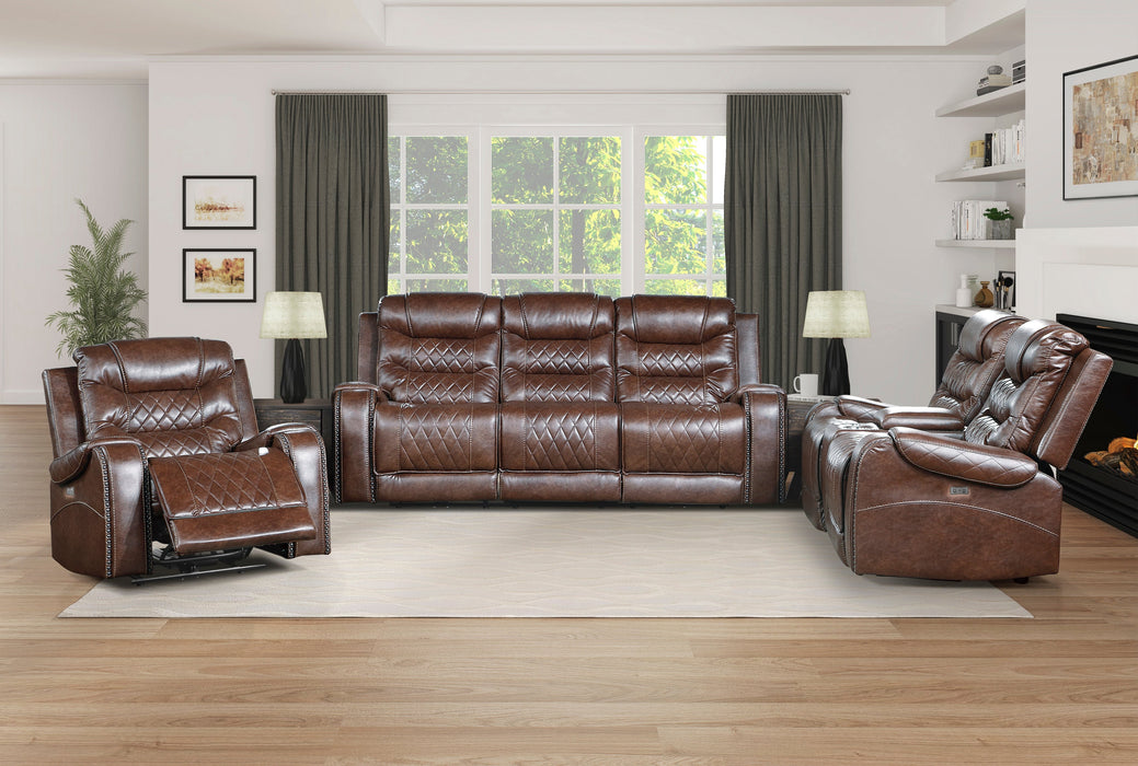 Putnam Brown Power Double Reclining Sofa