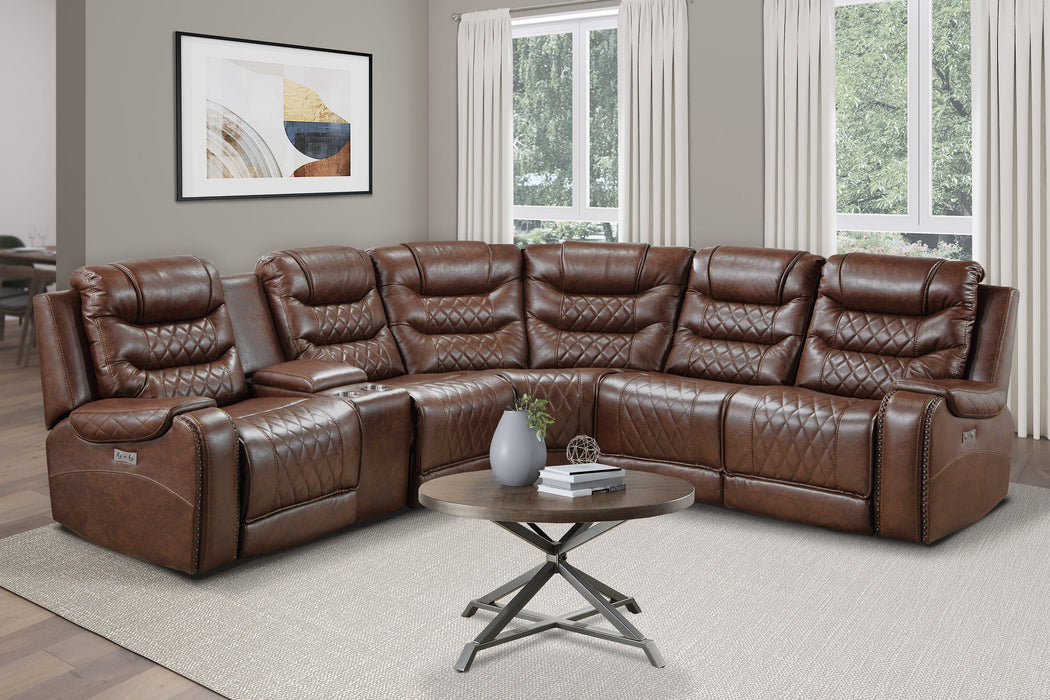 Putnam Brown Modular Power Reclining Sectional