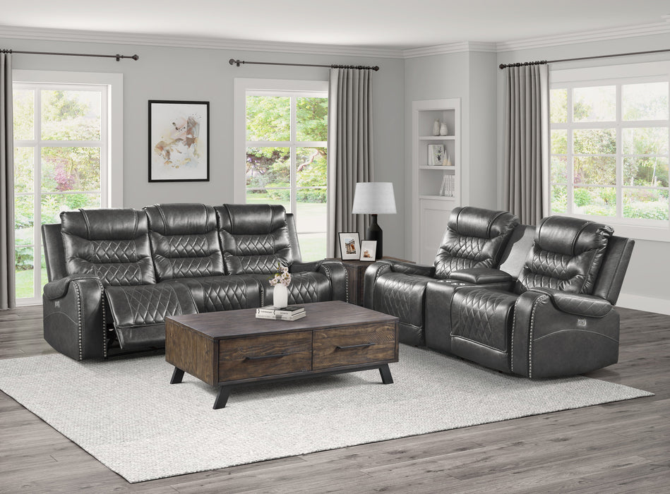 Putnam Gray Power Double Reclining Sofa