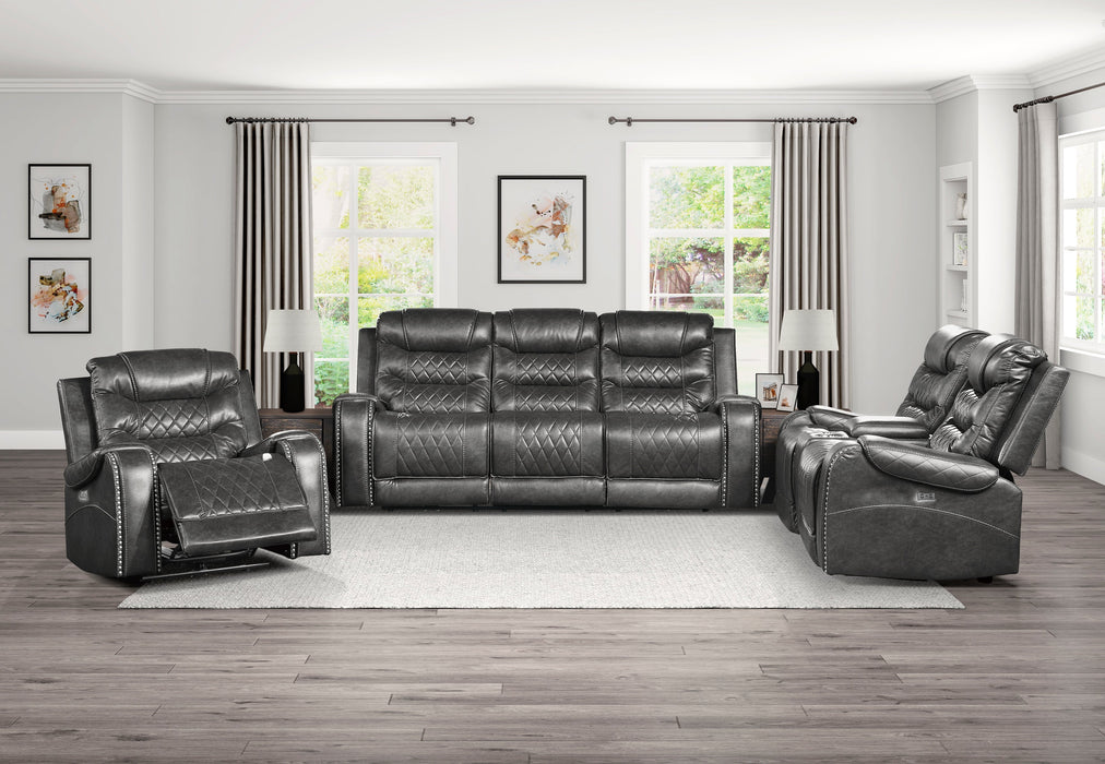 Putnam Gray Power Double Reclining Sofa