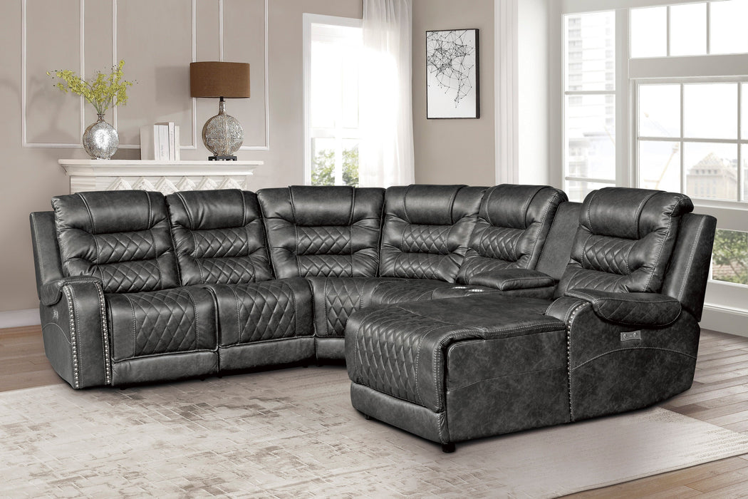 Putnam Gray Modular RAF Power Reclining Sectional