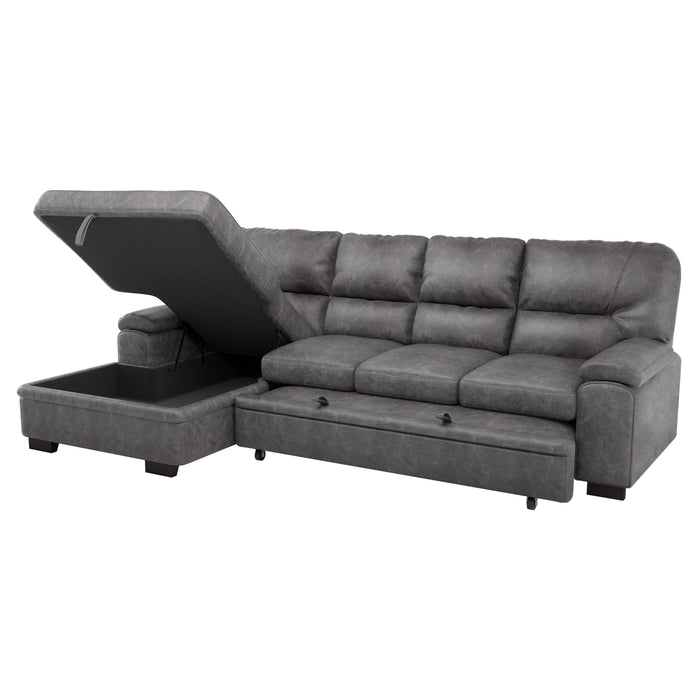 Michigan Dark Gray LAF Storage Sleeper Sectional